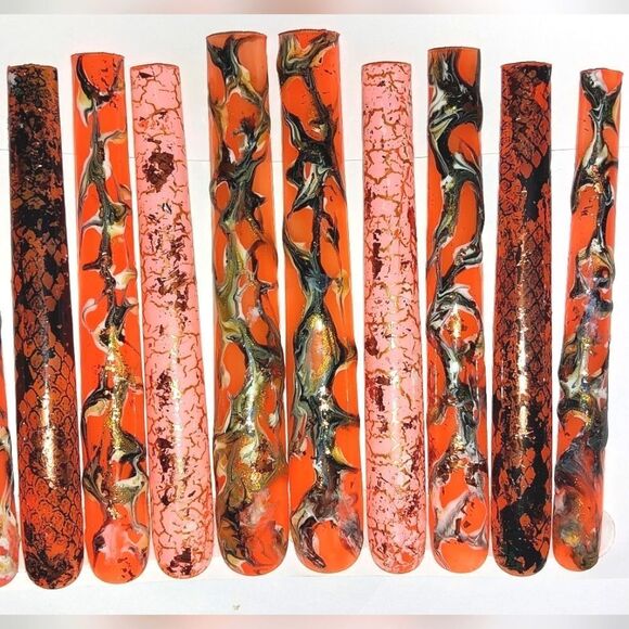 Hand crafted custom print 10pc 5xl acrylic press on nails sz Medium - Picture 4 of 8